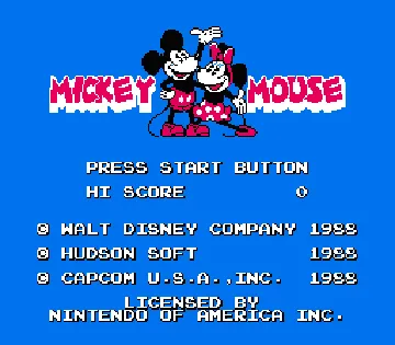 Mickey Mouse - Fushigi no Kuni no Daibouken (Japan) screen shot title